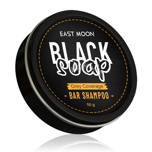 East Moon black soap bar shampoo by My Store, natural hair care product with a black soap bar for cleansing hair and scalp.