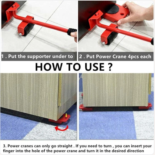 Heavy duty furniture mover tool by HS Carts Shop, with metal wheels and handles for easy moving of heavy furniture.