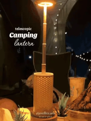 Telescopic camping light from My Store extended to show adjustable, portable LED light for outdoor camping and hiking.