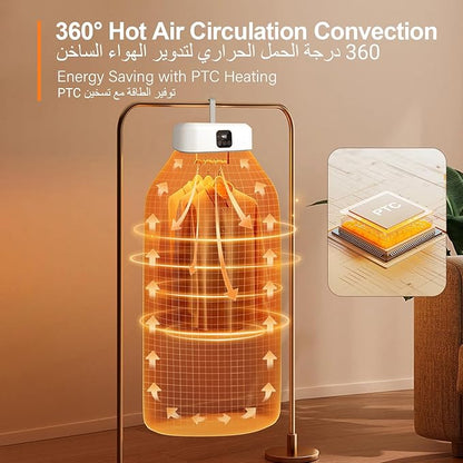 Electric clothes dryer by Desert Hubs with a modern design, featuring a front-loading door and control panel.