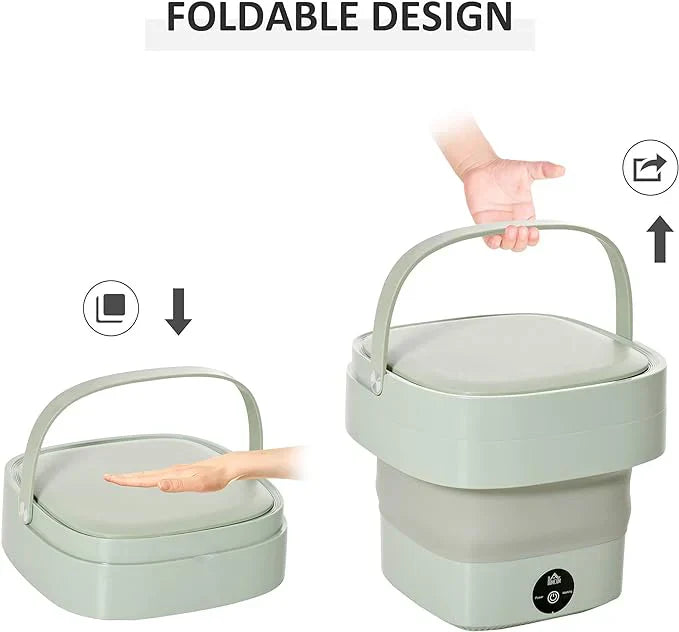 Foldable Mini Laundry Machine by Bloom Mart, compact appliance with foldable design ideal for small laundry loads