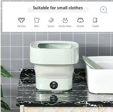 Bloom Mart foldable mini laundry machine with compact, foldable design, suitable for small loads and easy storage.