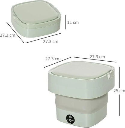 Bloom Mart foldable mini laundry machine with compact design, white plastic body, and control panel for easy operation.